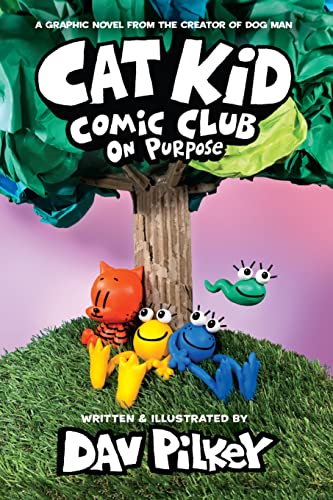 Cat Kid Comic Club: On Purpose by Dav Pilkey is one of the best graphic novels for tweens. Check out the entire list of Cat Kid Comic Club books in order on We Read Tween Books.