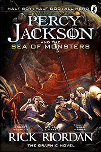 Percy Jackson and the Olympians the Sea of Monsters graphic novel by Rick Riordan is a book in the Percy Jackson series. Discover all the Percy Jackson books in order on this epic book list on We Read Tween Books.