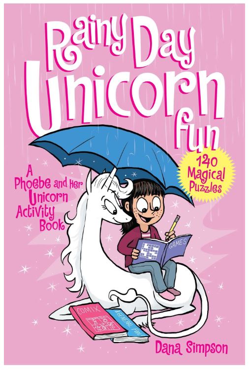 Rainy Day Unicorn Fun is part of the Phoebe and Her Unicorn series by Dana Simpson. Check out the epic book list of all the Phoebe and Her Unicorn books in order on We Read Tween Books.