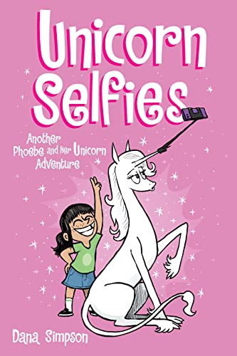 Unicorn Selfies is part of the Phoebe and Her Unicorn series by Dana Simpson. Check out the epic book list of all the Phoebe and Her Unicorn books in order on We Read Tween Books.