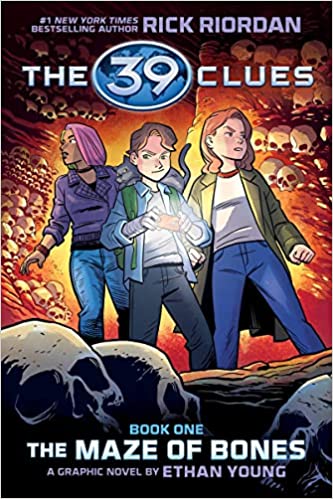 39 Clues The Maze Bones is one of the most anticipated, new graphic novels for tweens and kids releasing in 2023. Check out the entire book list of new graphic novels releasing in 2023 on book blog, We Read Tween Books.
