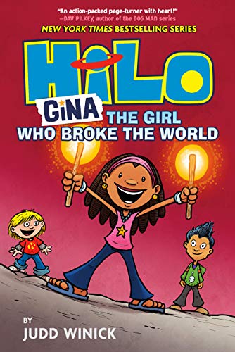 Gina the Girl Who Broke the World is Hilo book seven in the graphic novel series. Check out the entire book list of Hilo books on the book blog, We Read Tween Books.