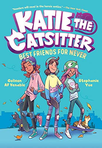 Best Friends for Never is book two in the Katie the Catsitter graphic novel series. Check out the ultimate guide to find all the Katie the Catsitter books in order on We Read Tween Books.