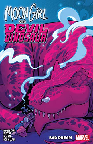 Moon Girl and Devil Dinosaur Vol. 7 Bad Dream is a book in the Moon Girl and Devil Dinosaur series. Check out all of the Moon Girl and Devil Dinosaur books in the complete guide from book bloggers, We Read Tween Books.