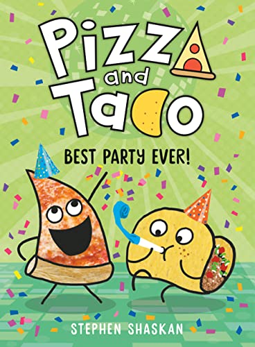 Pizza and Taco Best Party Ever is book two in the Taco and Pizza series. Check out the entire list of Pizza and Taco books in order from We Read Tween Books to learn more about this graphic novel series.