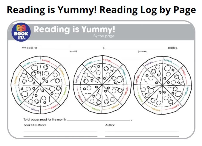 Download the free reading trackers for the BOOK IT summer reading program.