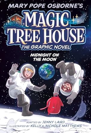 Midnight on the Moon: The Graphic Novel is book eight in the Magic Tree House graphic novel series. Discover more Magic Tree House graphic novels in the ultimate guide from book bloggers, We Read Tween Books.